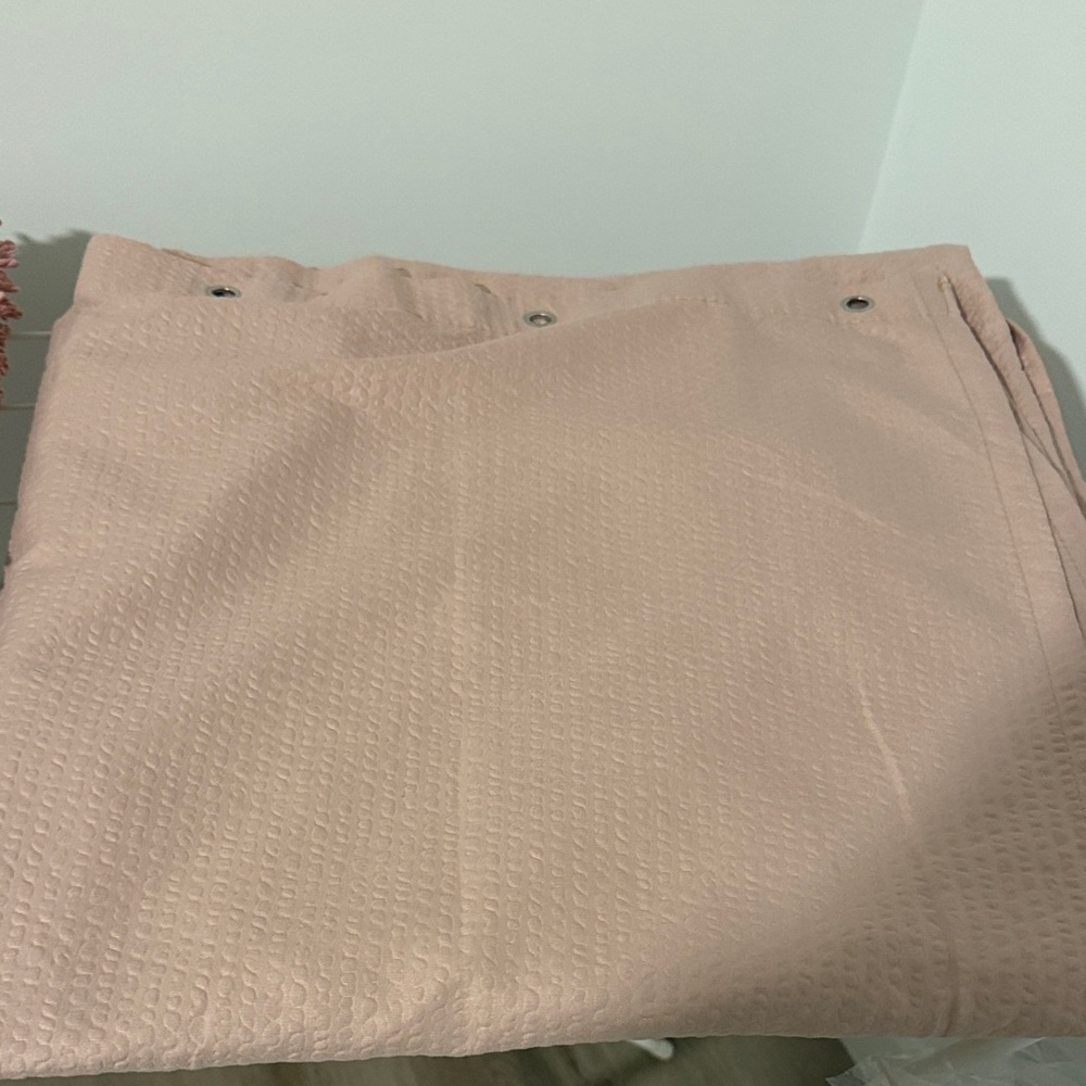 Jessica Simpson Pink Textured Shower Curtain